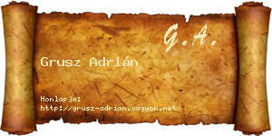 Grusz Adrián névjegykártya